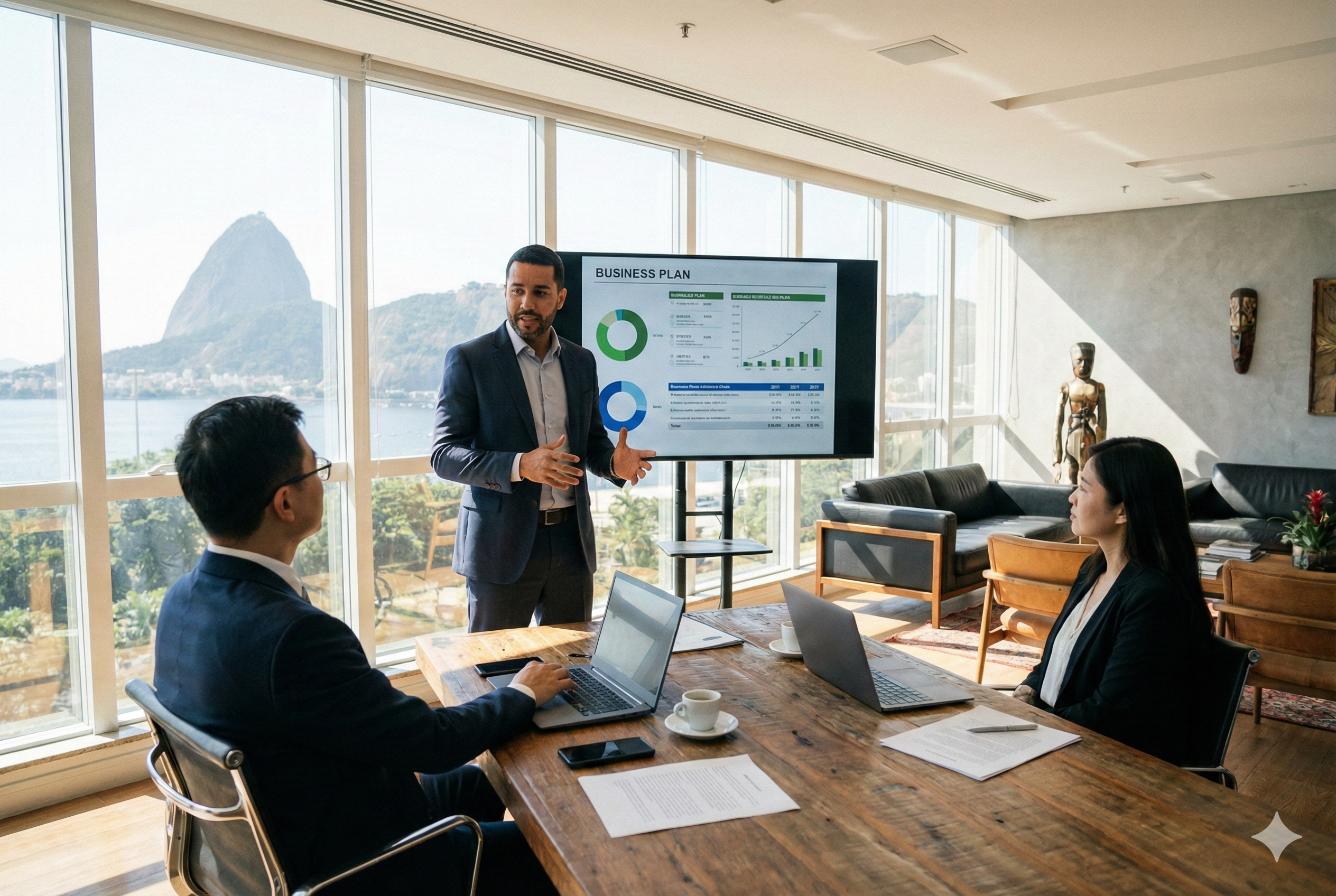 Reunião de negócios com parceiros chineses